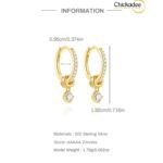 S925 Sterling Silver Classic CZ Hoop Earrings Minimalist Pave Hoop Earrings