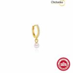 S925 Sterling Silver European American Light Luxury Natural Pearl Clip-on Earrings