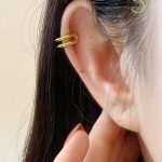 Semicircular Hole Cuffs Clip Earrings