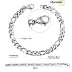 Silver Plated Stainless Steel Cuban Link Bracelet- 7mm