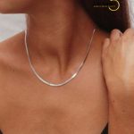 Silver Plated Stainless Steel Snake Chain Necklace Waterproof Jewelry