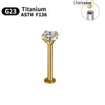 Titanium Piercing Labret Lip Stud Zircon