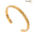Simple Style Polished Stainless Steel Bracelet Open Wave Bangle Trendy Jewelry