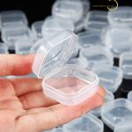 Small Plastic Jewelry Storage Box (1.3 x 1.3 x 0.7 Inches)