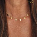 Gold Sequins Minimalist Necklace- big
