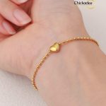 Stylish Durable Gold Plated Stainless Steel Ball Chain Bracelet