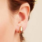 Thick Hoop Stud Earrings