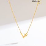 Tiny V Shaped Pendant Dainty Necklace