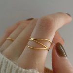 18K Gold Plated Stainless Steel Triple Thin Wire Wrap Rings