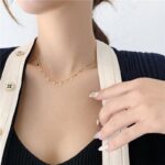 Water Drop Layering Chain Choker Necklace Dangle Chain Necklace