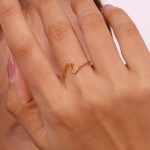 18k Gold Plated Stainless Steel Minimalist Water Wave Stacking Ring