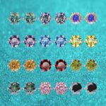 Cubic Four Stud Earrings 6mm
