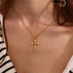 Zircon Cross Pendant Necklace