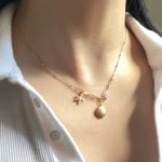 18K Gold Plated Stainless Steel Shell Beach Starfish Pendant Necklace