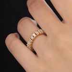 18k Gold Plated Rectangle Radiant Zircon Ring