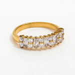 18K Gold Stainless Steel 3A CZ Zircon Iced Out Ring - Thick