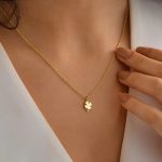 Lightweight Gold plated Small Four Leaf Clover Necklace