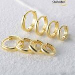 New 925 Sterling Silver Minimalist Round  Small Huggies Hoop Earrings