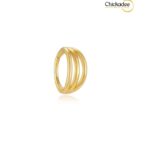 925 Sterling Silver Daily Three-Layer Love Personality Puncture Ear Cochlear Nail Simple Open Hoop