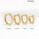 925 Sterling Silver Round CZ Diamond Small Huggies Hoop Earrings