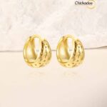925 Sterling Silver Geometric Rectangular Irregular Wide Starburst Minimalist Dangle CZ Chunky Hoop Earrings