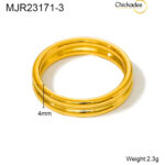 18K Gold Plated 316L Waterproof Stainless Steel two Layer Ring