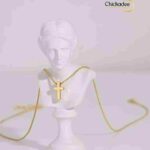 18K Gold plated Stainless Steel Box Chain Mini Cross Pendant Necklace