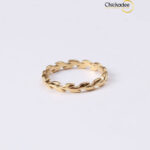 18K Gold plated Stainless Steel Leaf Rings